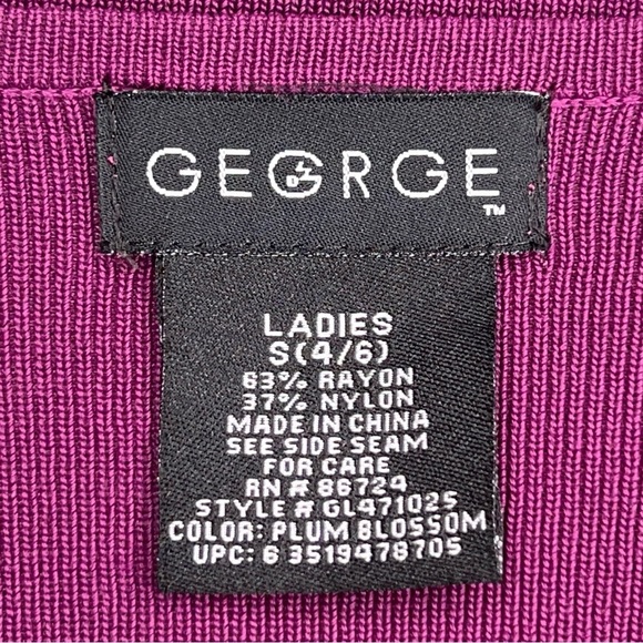 Vintage 90s George Small Purple Knit Cardigan Sweater  3/4 Sleeve  Stretch Retro - Picture 8 of 12